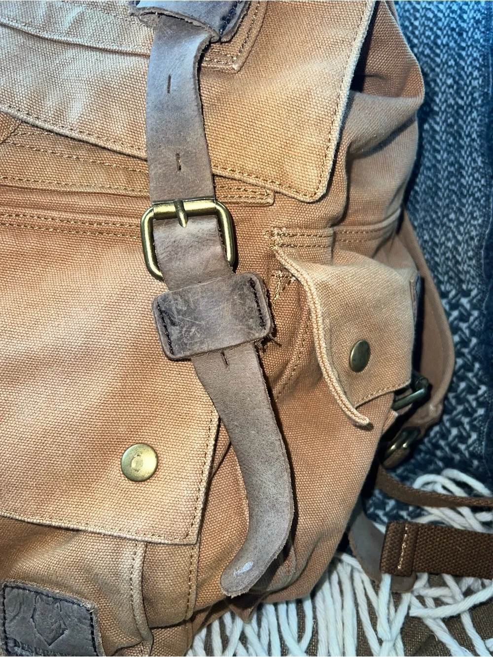 Vintage desertwolf Canvas Backpack in Tan - Casual Men’s Daypack
